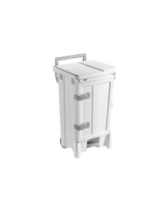 POLARIS DELUX CONTENITORE IN PLASTICA BEIGE LT.90 C/PORTA, PEDALE, IMPUGNATURA, RUOTA Ø 125 MM. E COPERCHIO BEIGE