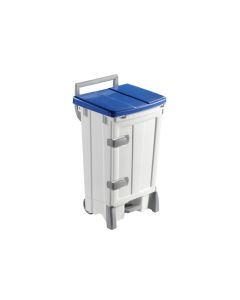 POLARIS DELUX CONTENITORE IN PLASTICA BEIGE LT.90 C/PORTA,PEDALE, IMPUGNATURA, RUOTE Ø 125 MM. E COPERCHIO BLU