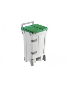 POLARIS DELUX CONTENITORE IN PLASTICA BEIGE LT.90 C/PORTA, PEDALE, IMPUGNATURA, RUOTE Ø 125 MM. E COPERCHIO VERDE